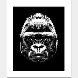 Gorilla head Posters and Art